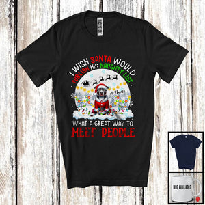 MacnyStore - Personalized Publish His Naughty List; Lovely Christmas Custom Name Pit Bull Santa T-Shirt