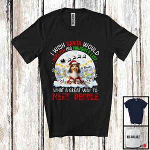 MacnyStore - Personalized Publish His Naughty List; Lovely Christmas Custom Name Shetland Sheepdog T-Shirt