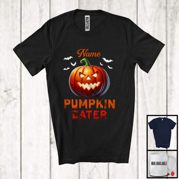 MacnyStore - Personalized Pumpkin Eater; Scary Halloween Carved Pumpkin; Custom Name Family Group T-Shirt