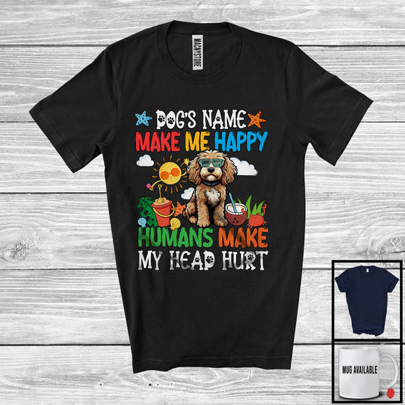 MacnyStore - Personalized Puppy's Custom Name Make Me Happy, Lovely Summer Vacation Cockapoo Owner T-Shirt