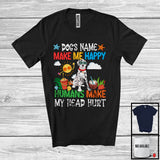 MacnyStore - Personalized Puppy's Custom Name Make Me Happy, Lovely Summer Vacation Dalmatian Owner T-Shirt