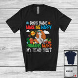 MacnyStore - Personalized Puppy's Custom Name Make Me Happy, Lovely Summer Vacation King Charles Spaniel T-Shirt