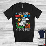 MacnyStore - Personalized Puppy's Custom Name Make Me Happy, Lovely Summer Vacation Samoyed Owner T-Shirt