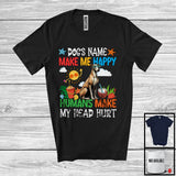 MacnyStore - Personalized Puppy's Custom Name Make Me Happy, Lovely Summer Vacation Whippet Owner T-Shirt