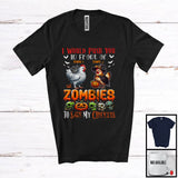 MacnyStore - Personalized Push You Front Of Zombies, Scary Halloween Custom Name Chickens Mummy Witch T-Shirt