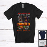 MacnyStore - Personalized Push You Front Of Zombies, Scary Halloween Custom Name German Shepherds Mummy Witch T-Shirt