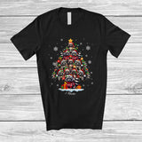 MacnyStore - Personalized Raccoons Christmas Tree; Joyful Custom Name Santa Raccoons Animal; X-mas Lights T-Shirt