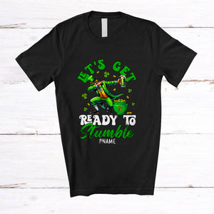 MacnyStore - Personalized Ready To Stumble; Cheerful St. Patrick's Day Leprechaun Dabbing; Drinking Beer T-Shirt