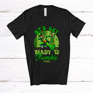 MacnyStore - Personalized Ready To Stumble; Cheerful St. Patrick's Day Leprechaun Dabbing; Drinking Retro T-Shirt