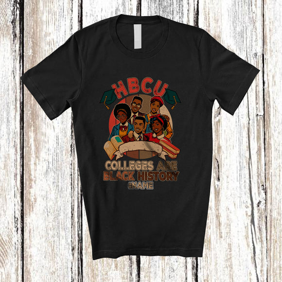 MacnyStore - Personalized Retro HBCU Colleges Are Black History; Joyful African Month Custom Name Afro T-Shirt