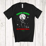 MacnyStore - Personalized Rockin' Around The Emergency Room; Amusing Christmas Custom Name Nurse Skeleton T-Shirt