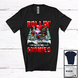 MacnyStore - Personalized Rollin' With My Gnomies; Fantastic Christmas Snowing; Custom Name Gnome Bicycle T-Shirt