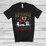 MacnyStore - Personalized Santa Christmas Tree On Motorbike; Joyful Sweater Snowman; Custom Name Rider T-Shirt