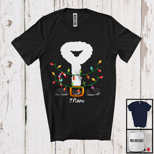 MacnyStore - Personalized Santa Cosplay; Fantastic Christmas Lights Custom Name Santa Fake Costume; Friends Family T-Shirt