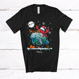 MacnyStore - Personalized Santa Crab Riding Reindeer Manatee; Awesome Christmas Custom Name Sea Animal T-Shirt