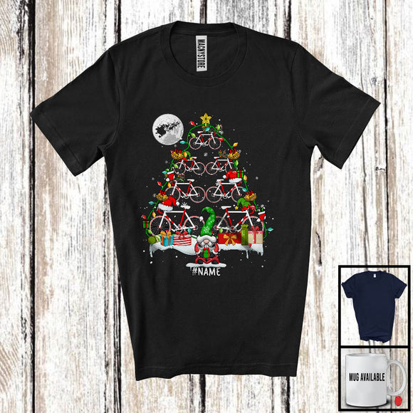 MacnyStore - Personalized Santa Elf Bicycle Christmas Tree; Awesome X-mas Custom Name Bicycle; Gnome T-Shirt