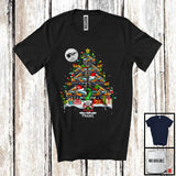 MacnyStore - Personalized Santa Elf Crane Truck Christmas Tree; Awesome X-mas Custom Name Driver; Gnome T-Shirt