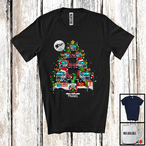 MacnyStore - Personalized Santa Elf Truck Christmas Tree; Awesome X-mas Custom Name Driver; Gnome T-Shirt