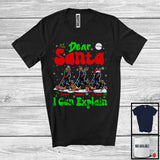 MacnyStore - Personalized Santa I Can Explain; Cheerful Christmas Lights Custom Name Three Doberman T-Shirt