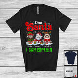 MacnyStore - Personalized Santa I Can Explain; Merry Christmas Custom Name Three Cats; Snowing T-Shirt