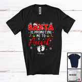 MacnyStore - Personalized Santa Is Promoting Me To Aunt; Awesome Christmas Pregnancy; Custom Name Family T-Shirt