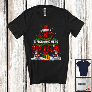 MacnyStore - Personalized Santa Is Promoting Me To Dad Again; Merry Christmas Tree; Custom Name Family T-Shirt