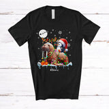 MacnyStore - Personalized Santa Penguin Riding Reindeer Walrus; Awesome Christmas Custom Name Sea Animal T-Shirt