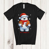 MacnyStore - Personalized Santa Polar Bear Eating Pizza; Fantastic Christmas Custom Name Gingerbread; Baking T-Shirt