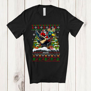 MacnyStore - Personalized Santa Riding Duck; Amusing Christmas Sweater Duck; Custom Name Farmer Farm T-Shirt