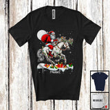 MacnyStore - Personalized Santa Riding Horse Reindeer; Wonderful Christmas Custom Name Family; Horse Animal T-Shirt