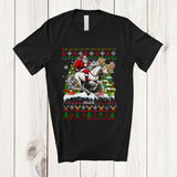 MacnyStore - Personalized Santa Riding Horse; Amusing Christmas Sweater Horse; Custom Name Farmer Farm T-Shirt