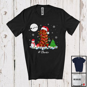 MacnyStore - Personalized Santa Sausage With Christmas Lights; Merry X-mas Custom Name Sausage; Family T-Shirt