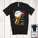 MacnyStore - Personalized Santa Saxophone; Amazing Christmas Lights Custom Name Musical Instruments Player T-Shirt