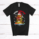 MacnyStore - Personalized Santa Taco As Snowman; Humorous Christmas Lights; Custom Name Lunch Lady Chef T-Shirt