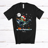 MacnyStore - Personalized Santa Turtle Riding Reindeer Orca; Awesome Christmas Custom Name Sea Animal T-Shirt