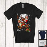 MacnyStore - Personalized Santa With Violin Riding Reindeer; Joyful Christmas Custom Name Musical Instruments T-Shirt