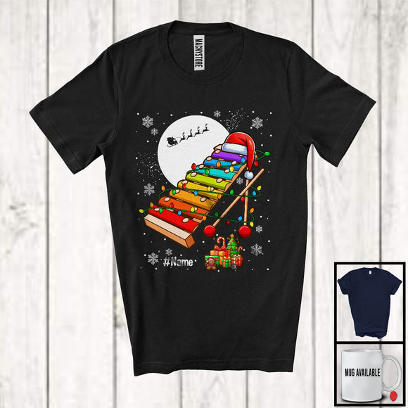 MacnyStore - Personalized Santa Xylophone; Amazing Christmas Lights Custom Name Musical Instruments Player T-Shirt