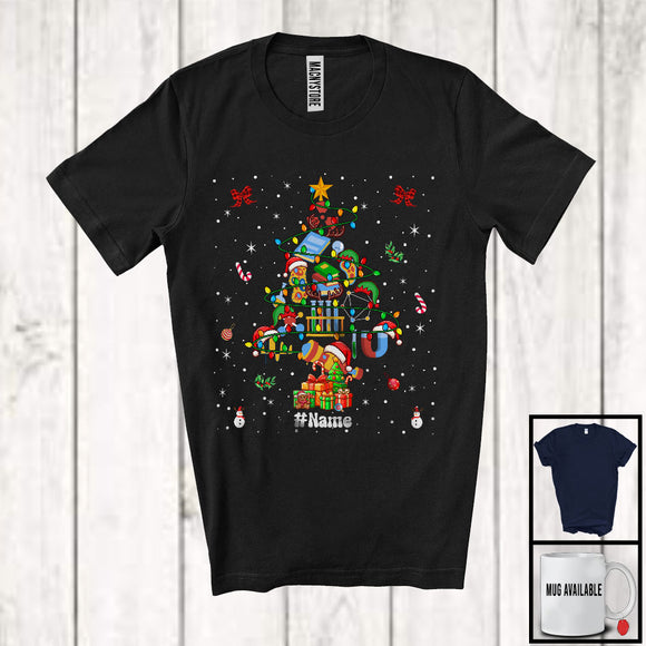 MacnyStore - Personalized Science Christmas Tree; Fantastic X-mas Lights Custom Name Science Teacher; Family T-Shirt