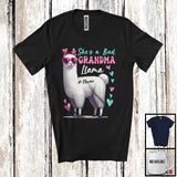 MacnyStore - Personalized She's A Bad Grandma Llama; Joyful Mother's Day Sunglasses Custom Name Llama T-Shirt