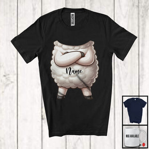 MacnyStore - Personalized Sheep Simple Halloween Cosplay; Humorous Animal Custom Name Family T-Shirt