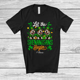 MacnyStore - Personalized Shenanigans Begin; Amusing St. Patrick's Day Custom Name Three Bulldogs Leprechaun T-Shirt