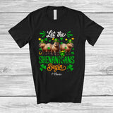 MacnyStore - Personalized Shenanigans Begin; Amusing St. Patrick's Day Custom Name Three Capybaras Leprechaun T-Shirt