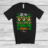 MacnyStore - Personalized Shenanigans Begin; Amusing St. Patrick's Day Custom Name Three Corgis Leprechaun T-Shirt