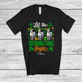 MacnyStore - Personalized Shenanigans Begin; Amusing St. Patrick's Day Custom Name Three Goats Leprechaun T-Shirt