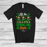 MacnyStore - Personalized Shenanigans Begin; Amusing St. Patrick's Day Custom Name Three Pit Bulls Leprechaun T-Shirt