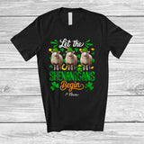 MacnyStore - Personalized Shenanigans Begin; Amusing St. Patrick's Day Custom Name Three Sheeps Leprechaun T-Shirt