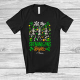 MacnyStore - Personalized Shenanigans Begin; Amusing St. Patrick's Day Custom Name Three Skeletons Leprechaun T-Shirt