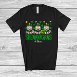 MacnyStore - Personalized Shenanigans; Amusing St. Patrick's Day Custom Name Three Irish Cats Leprechaun T-Shirt