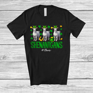 MacnyStore - Personalized Shenanigans; Amusing St. Patrick's Day Custom Name Three Irish Goats Leprechaun T-Shirt