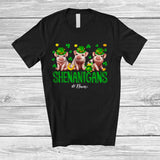 MacnyStore - Personalized Shenanigans; Amusing St. Patrick's Day Custom Name Three Irish Pigs Leprechaun T-Shirt